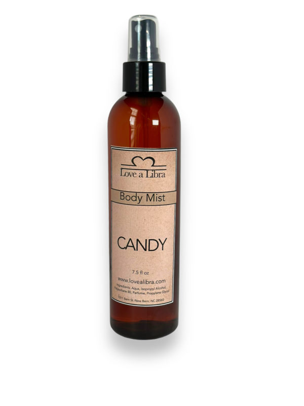 Amber bottle brown label Candy Body Mist 8 oz